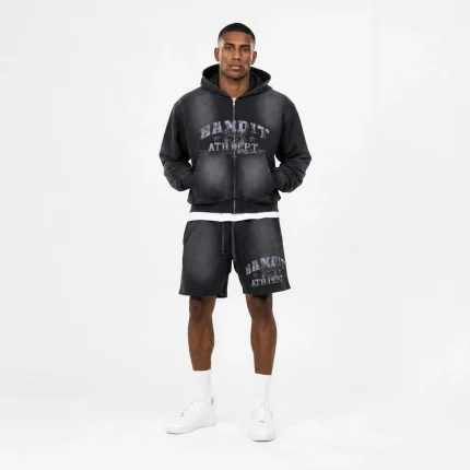 Bandit Europe Tracksuit Ath Dept (Shorts + Hoodie) Tracksuit Black